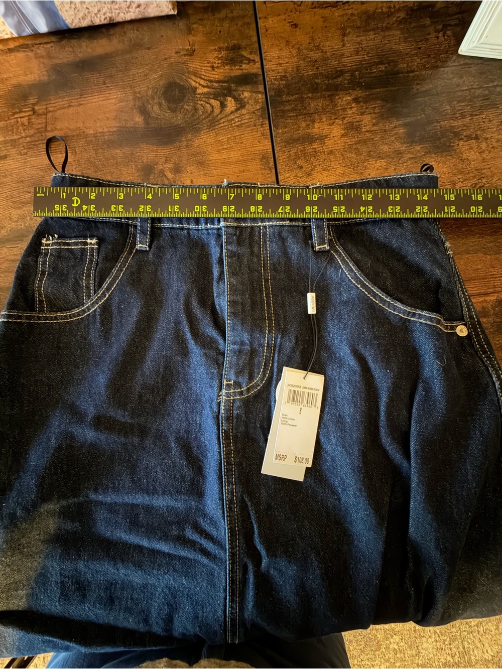 Jason Wu Dark Wash Denim Balloon Midi Skirt - Picture 5 of 5